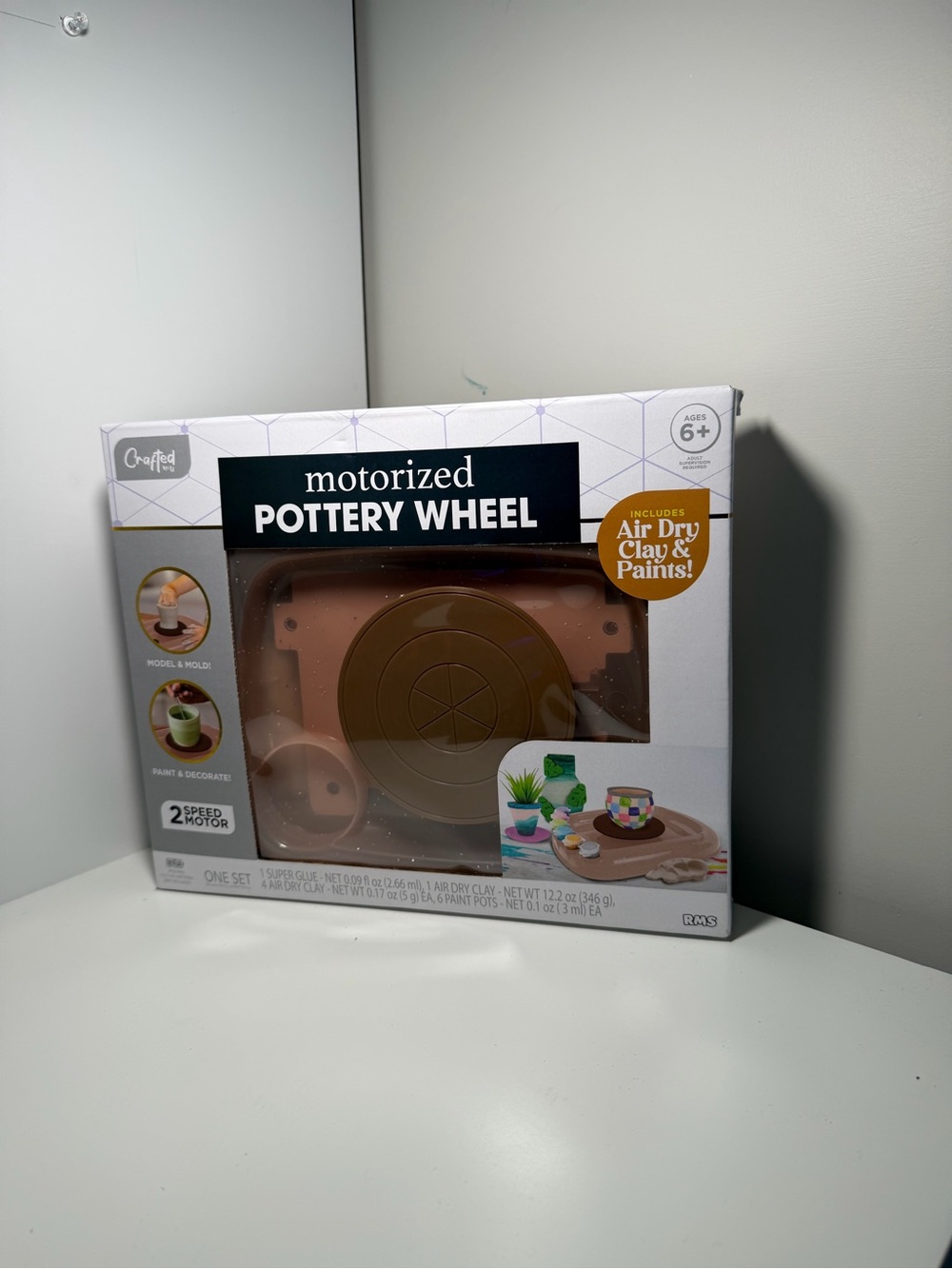 Motorized Pottery Wheel Kids Craft Kit - Brown